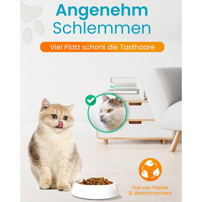 Керамічна миска для котів Lucky-Kitty XL, 27 см, для всіх порід та віку | Миска для корму котів, стійка до миття в посудомийній машині