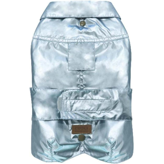 Водонепроникний дощовик для собак Croci Montreal, розмір спини 35 см, підкладка з флісу, регульований з гумкою та отвором для повідка та шлейки, перламутровий колір (65 см, 1 шт.)