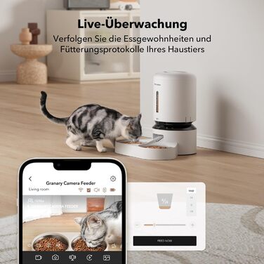 Автоматична годівниця для котів і собак PETLIBRO 5L з 1080P WiFi-камерою, 2 миски, керування через додаток, нічне бачення, сенсор низького корму, до 10 годувань