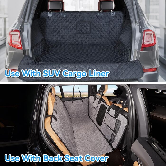 Подовжувач для заднього сидіння автомобіля для собак, вантажний ковпак для позашляховиків, жорстка основа, чохол для сидіння автомобіля для собак, гамак для собак в автомобіль, ліжко для собак для позашляховиків/автомобілів (сірий)