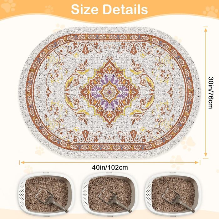 Килимок для котячого туалету Bienbee Katzentoilettenmatte, XL (101,6 x 76,2 см), з антиковзною основою, легко миється, коричневий