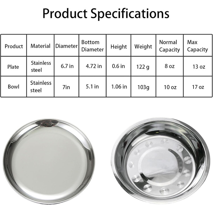 Миски для котів зі сталі (2 шт.) – для полегшення догляду за вусами, зменшення втоми, неслизький набір мисок для котячого корму (великі, 17 см)
