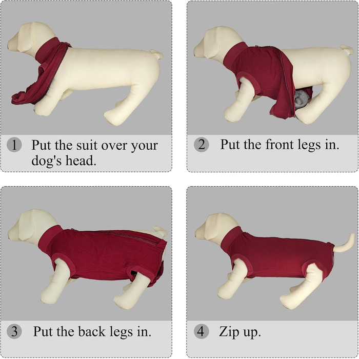 Операційний боді для собак після кастрації (для самців) з блискавкою. Захисний костюм після операції, медичний боді для собак, простий збір сечі, захист від протікання, піжама для собак (синій морський колір, червоний для сук).