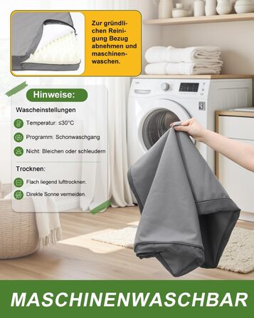 Ортопедичне ліжко для собак Favodormir, великі породи, 104x68 см, знімний чохол з екошкіри, комфортне та прохолодне для дому та вулиці, сірий колір