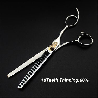 Набір професійних ножиць для грумінгу тварин 7.0 дюймів, 440C нержавіюча сталь, для собак та котів, блакитний (золотий)