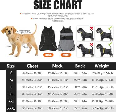 Зимова куртка для собак середніх та великих порід: тепла флісова жилетка, водонепроникна, з D-початком, шнурком та 2 еластичними стрічками, чорного кольору, розмір L