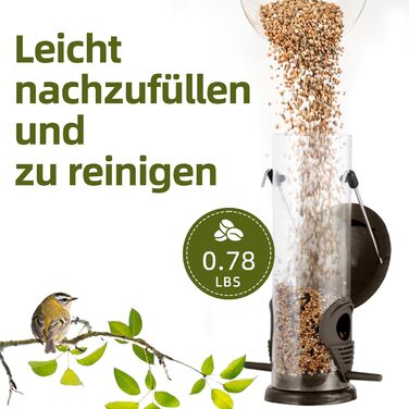 Годівниця для птахів Mixxidea з нержавіючої сталі, для саду та двору, 2 шт. (Коричневий)