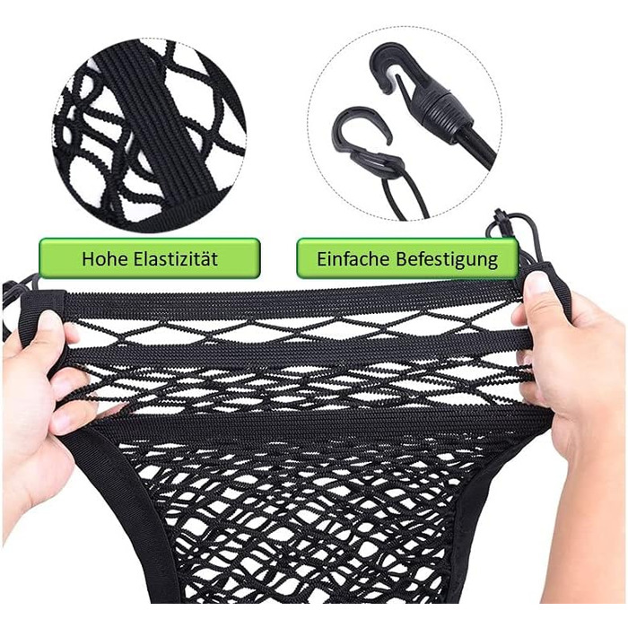 Сітчаста перегородка для собак у машину, універсальна для передніх сидінь, з 2 кишенями для зберігання