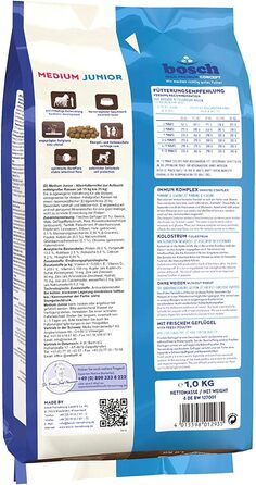 Сухий корм для собак Bosch HPC Medium Junior з птицею, для середніх порід, 15 кг
