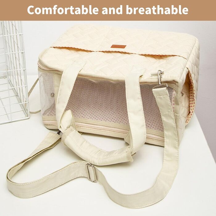 Сумка-переноска для собак та котів до 5 кг, сумочка для цуценят з регульованим поводком - 41x18x30 см