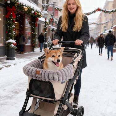 Підкладка для візка для собак та дітей - тепла, м'яка, знімний килимок з магнітною застібкою | для дому, подорожей, котів, цуценят, всередині та зовні