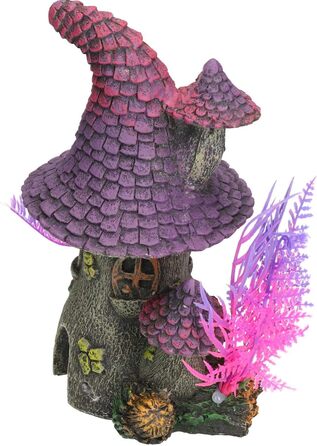 Будиночок Koboldhaus Rosewood Blue Ribbon 911791 з фіолетовим дахом для акваріума та акваріумістики