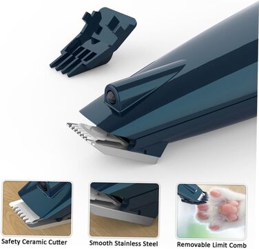 ERINGOGO Професійний триммер для собак та котів - безшумний, акумуляторний, для всіх типів шерсті