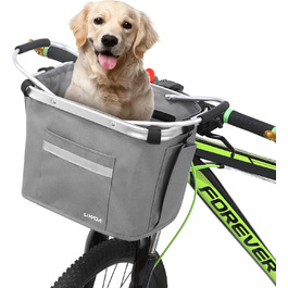 Кошик для велосипеда Lixada, передній, знімний, алюмінієвий, сірий