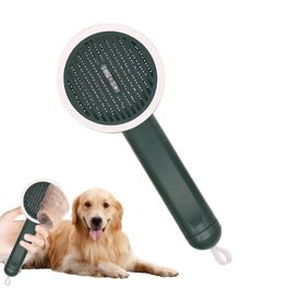 Зубна щітка для тварин | Щітка для видалення шерсті цуценят | Ергономічна щітка для грумінгу з функцією UV, кнопкою розблокування для щоденного догляду за шерстю тварин, зелена