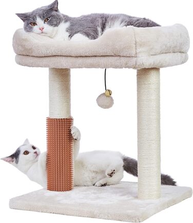 Дряпка для котів MeowSir 4-в-1 з великою лежанкою, бежева