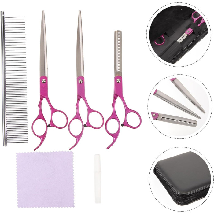 Набір професійних ножиць для грумінгу собак Milisten з нержавіючої сталі. Ергономічний дизайн, для безпечного стриження та догляду за шерстю.