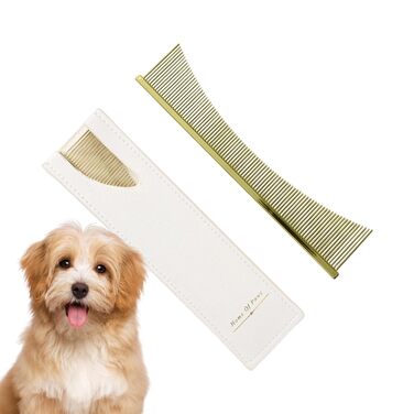 Гребінець для собак та щітка для котів | Аксесуари для грумінгу | Підходить для довгошерстих порід та цуценят (Золотий)