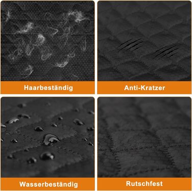 Захист для багажника автомобіля Alfheim для собак - водовідштовхувальний та легкий у догляді - універсальний. Килимок у багажник з захистом краю вантажного отвору (чорний, потовщений)