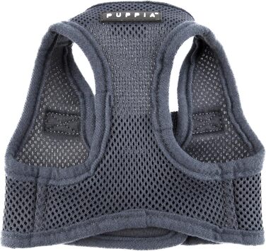 Шлейка для собак Puppia для малих та середніх порід - м'яка жилетка в багатьох кольорах. Можна використовувати як шлейку для цуценят. Антиріз шлейка для собак, сіра, розмір M, сірий колір