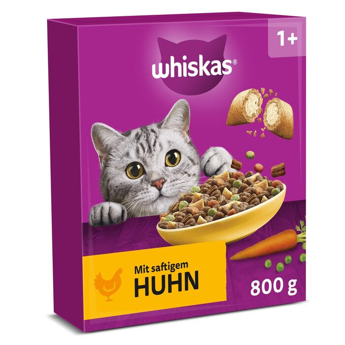Сухий корм для дорослих котів WHISKAS з куркою, 5 x 800 г