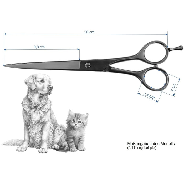 Професійна ножиця для грумінгу собак Weltmeister Solingen, 8 дюймів (20 см), преміум-якість, Made in Germany