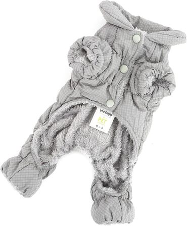 Зимовий теплий комбінезон для собак, водонепроникний, з флісовою підкладкою, для маленьких порід (йоркширський тер'єр, чихуахуа), зелений (XL, сірий)