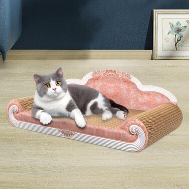 LOVIVER Картонне дряпальня для котів, іграшка, рожева - міцне дряпальня-диванчик для котів