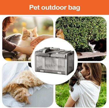 Транспортна переноска для собак та котів | Переноска для тварин | Сіра переноска для вигулу та подорожей