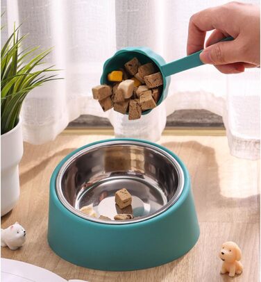 Миска для собак та котів Fuwok, нахилена під кутом 15°, знімний, неслизький, антивитікаючий дизайн, 2 шт. (Червоний, S)