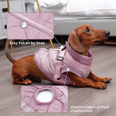 Тепла куртка для цуценят на шлейці, рожева, XS. М'яка, вітронепроникна жилетка для маленьких собак, тепла підкладка з флісу. (1 шт.)