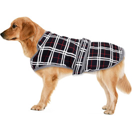 Зимовий теплий теплий жилет для собак Eastlion в клітинку, одяг для собак, жилет з отвором для шлейки, чорний, XS, M, L, XL