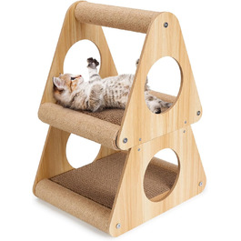 Кігтеточка Ownpets для котів, будиночок, 54 см, багатофункціональна, екологічна, стабільна, ідеальна для відпочинку та заточування кігтів