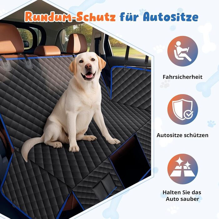 Накладка на сидіння автомобіля для собак SUPERWSLING, чорно-сіра, з захистом боків та сіткою, вологостійка, з ременями безпеки та захистом багажника