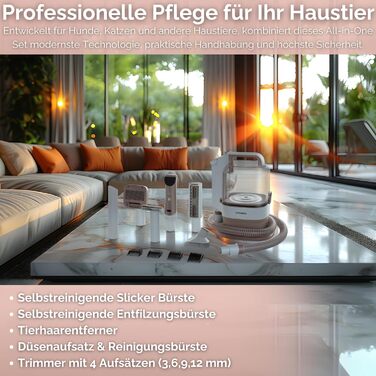 Машина для стрижки шерсті тварин Steinborg® з пилососом 13.500 Pa, професійний набір для догляду за собаками та котами