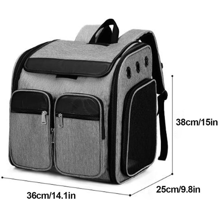 Транспортна переноска для котів та собак PJDDP, рюкзак для тварин з сітчастими вікнами, дихаюча та легка сумка для маленьких собак та котів, переноска для тварин, портативна та складана, хакі