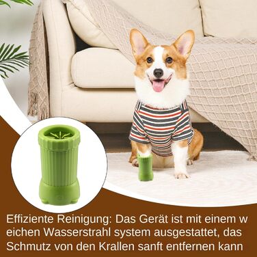 Електричний очищувач лап для собак Ahuuen, мийка для лап | Автоматичний очищувач лап для собак, портативний пристрій для догляду за котами, USB-зарядка, для брудних кігтів (зелений)