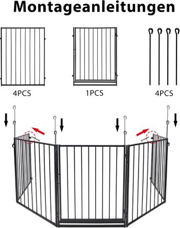 Забіг для цуценят Froadp 5 TLG: захист від каміну, огорожа, забіг, загін для собак, дітей. 61 x 76 см