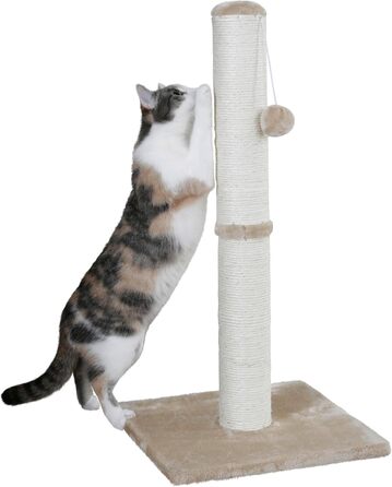 Дряпка для котів Kerbl Opal Maxi: кігтеточка з сизалю, 38x38x78 см, з м'ячиком, для малих та середніх котів