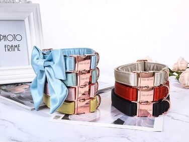 Шовковий ошийник для собак Mandarine, регульований, довговічний, з бантиком, для великих собак, розмір M