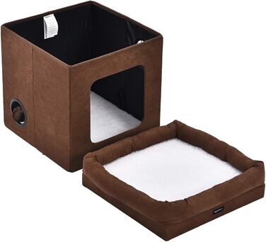 Складаний будиночок для котів Amazon Basics, коричневий, 38x38x43 см