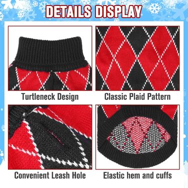 KOOLTAIL Теплий зимовий светр-гетр для собак середніх та великих порід, теплий зимовий одяг для тварин, червоний та зелений колір