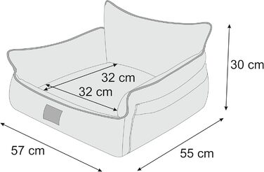 Крісло-ліжко для собак та котів, 57x55x30 см, графіт
