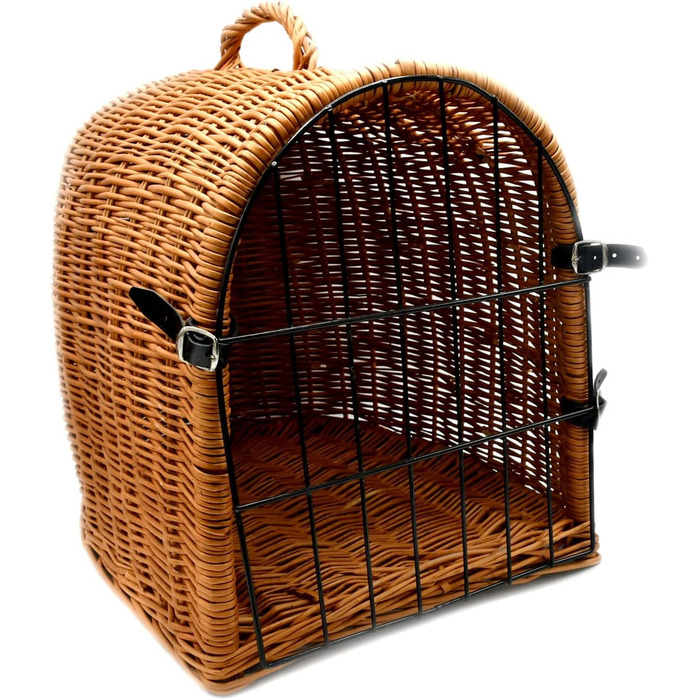 Транспортна переноска для кота MyBer® з плетіння лози, переноска для кота, котяча печера, переноска для дрібних тварин, K5-080-SK-SWKB