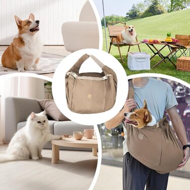 Рюкзак-переноска для собак, рюкзак для цуценят, рюкзак для котів, зручний, легкий, для вигулу, подорожей, Khaki