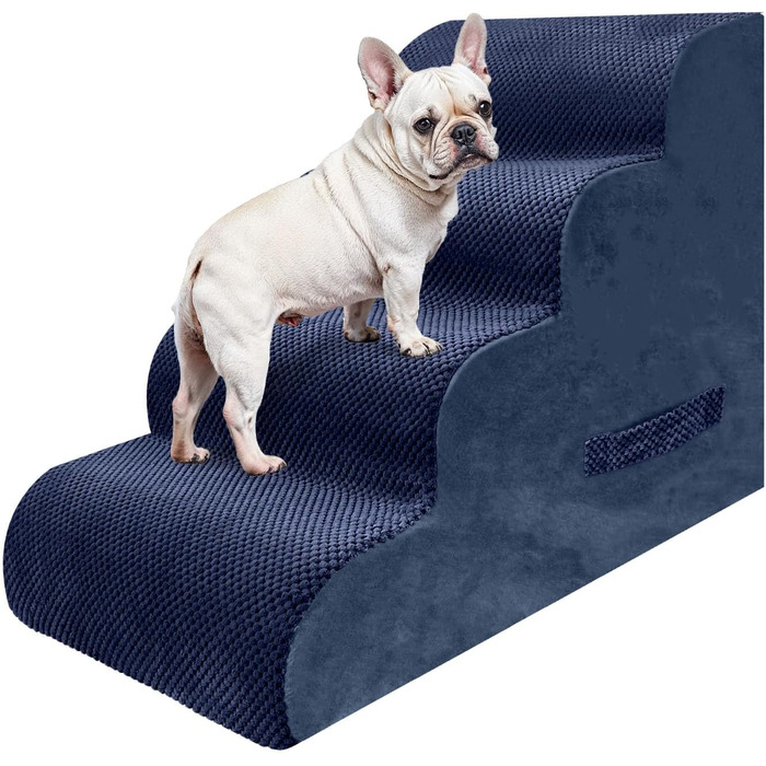 Сходинки для собак та котів PAWSCART, 4-ступеневі, блакитні, для ліжка, дивану, з антиковзким покриттям