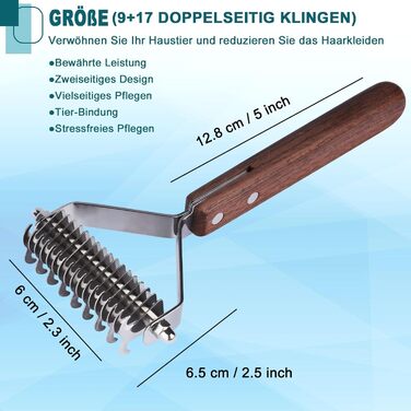 Трімстригуч Coat King для собак та котів - щітка для видалення підшерстка з 14 лезами (S:184*62mm)