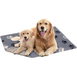Vetbed Petlife антиковзке ліжко для собак середнє 100x75 см, сіре/чорне/біле, двошарове, машинне прання, тепле, для собак і цуценят, килимок у клітку, антиалергенне, для котів і собак