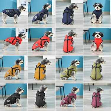 Зимова жилетка для собак - тепла жилетка для собак, курка для собак, одяг для домашніх тварин, для катання на лижах, без рукавів, з підкладкою, з нагрудником, темно-синій, розмір S