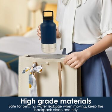 Вода для собак 3 в 1: пляшка, миска, ізоляція. 900 мл, нержавіюча сталь, BPA-Free. Ідеально для прогулянок та подорожей